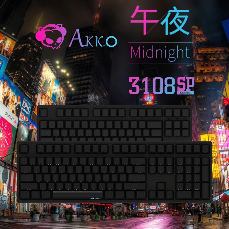AKKO 3108 SP Midnight side carve mechanical keyboard wired 108-key gaming gaming office laptop desktop keyboard