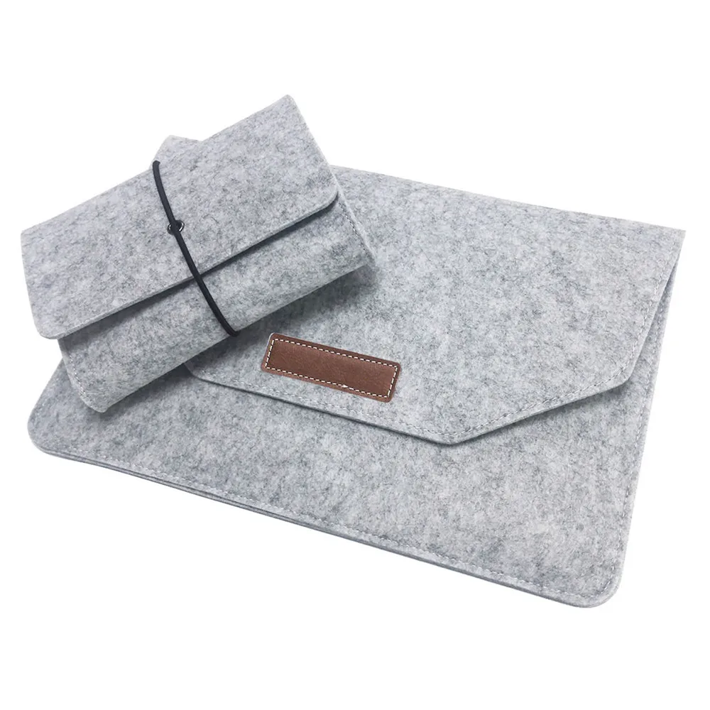 Felt Bag For Macbook 11 12 13 15 inches laptop Case Cover Compartments with Mouse Pouch A1502 A1278 A1398 A1466 A1706 A1932 | Компьютеры и