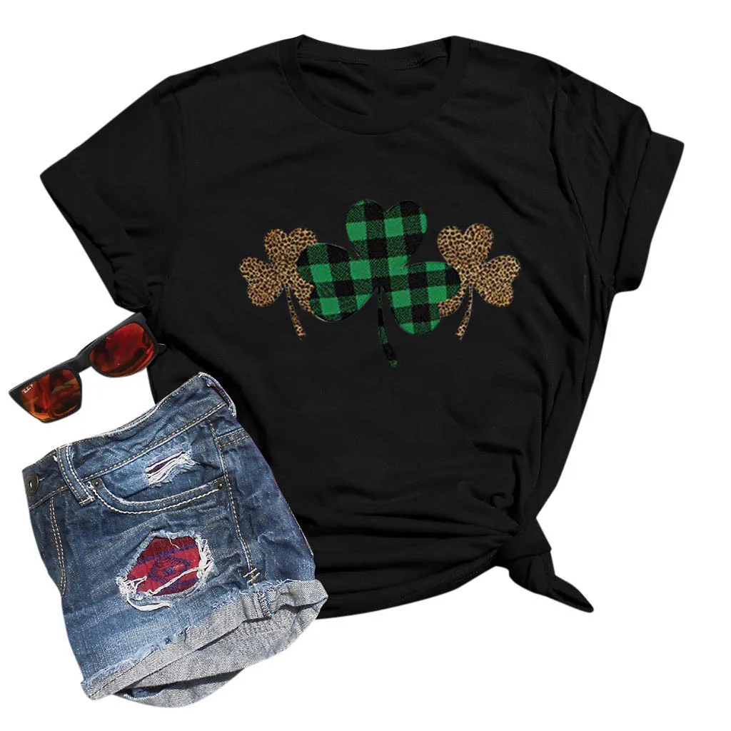 

Hot Sale Blouse Women St.patrick's Day Prints Short Sleeve O-neck Tee Shirt Tunic Blouse Tops Plus Size 3xl футболки лонгслив