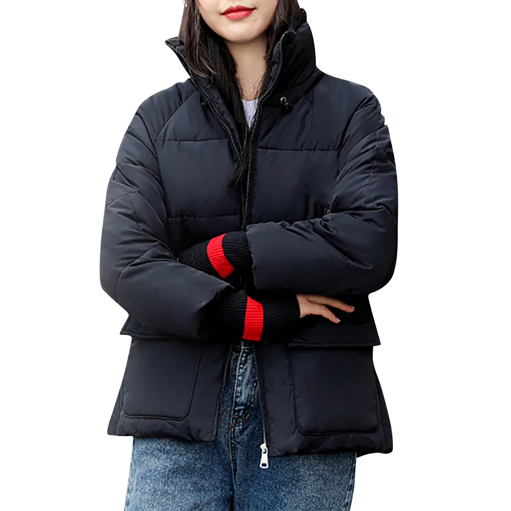 Женское короткое пальто с воротником стойкой JAYCOSIN теплое Свободное модель L401108