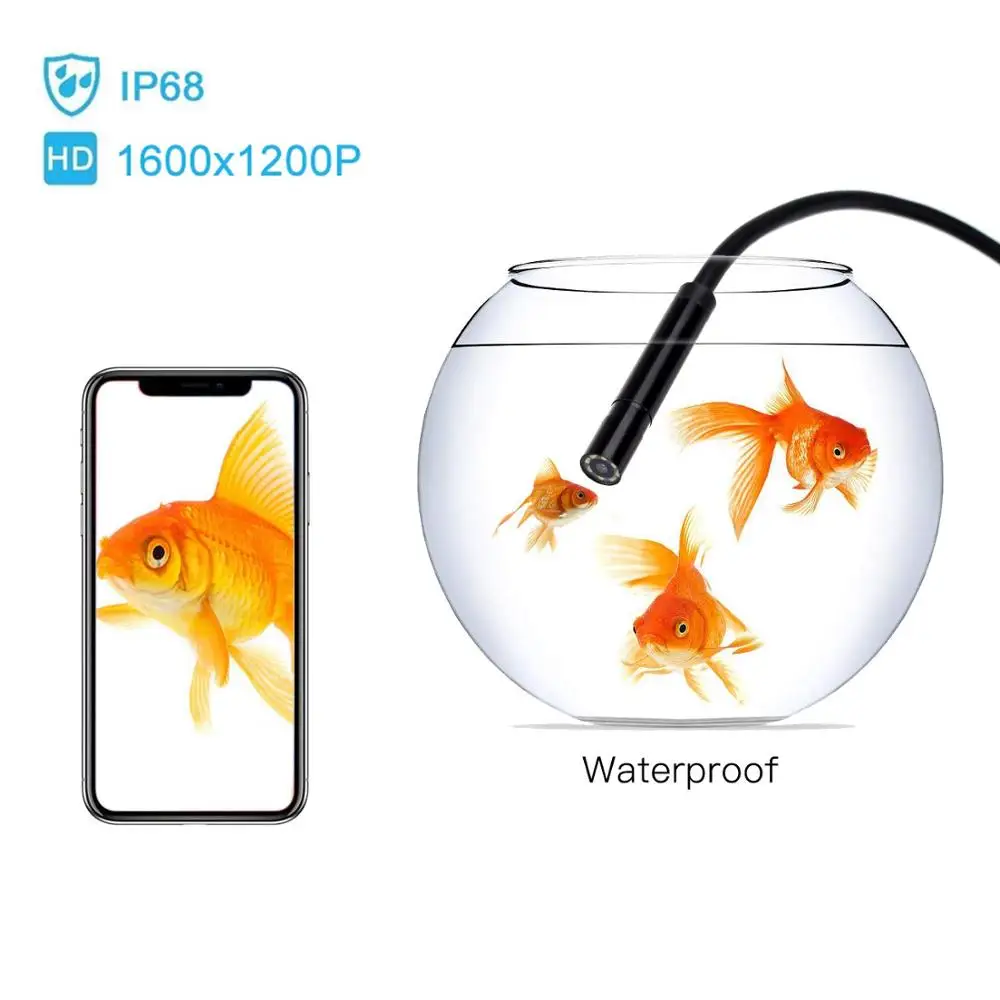 Беспроводная камера эндоскоп 8 мм 1200P IP68|Компактные видеокамеры| |