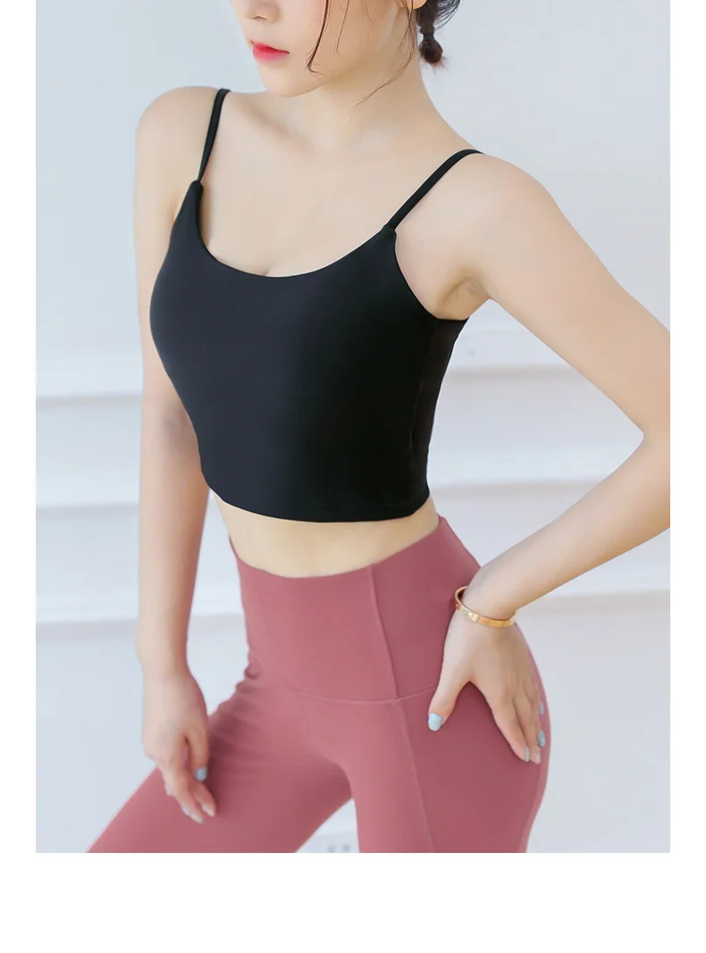 Спортивный топ жилет бюстгальтер для йоги с красивой спиной ударопрочный мощный