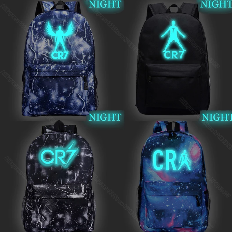 Новый Школьный рюкзак для мальчиков и девочек с подсветкой Криштиану Роналду CR7 16