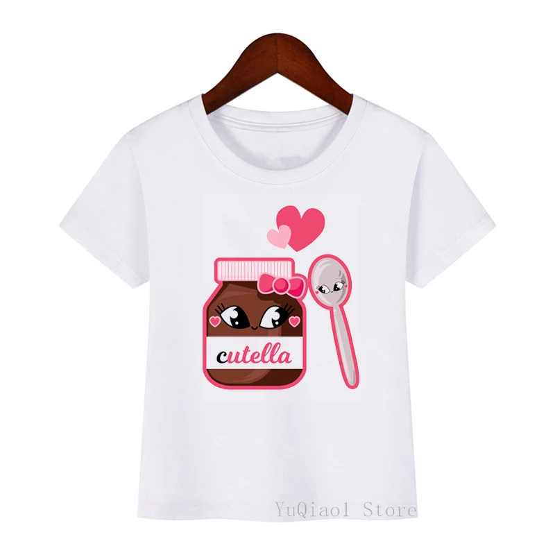 Camisetas divertidas de m&uacute;sica de Nutella para ni&ntilde;as, ropa Kawaii para ni&ntilde;os, Harajuku, Tops de verano-1