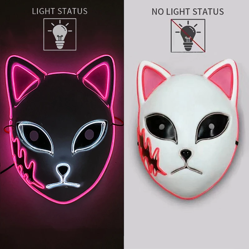 

Demon Slayer Tanjirou Mask Kimetsu No Yaiba Sabito Mascarilla Anime Masks Makomo Cosplay Masques Halloween Costume Mascaras LED