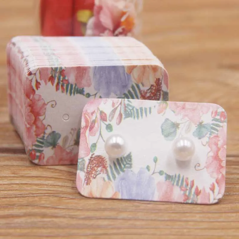 Новый DIY Ювелирная упаковка бумаги 3 5*2 5 см белый цвет розовый цветок печать