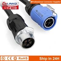 cnlinko lp20 5pin m20 ip67 waterproof circular power cable contact connector plug socket joint for signal rransceiver industry