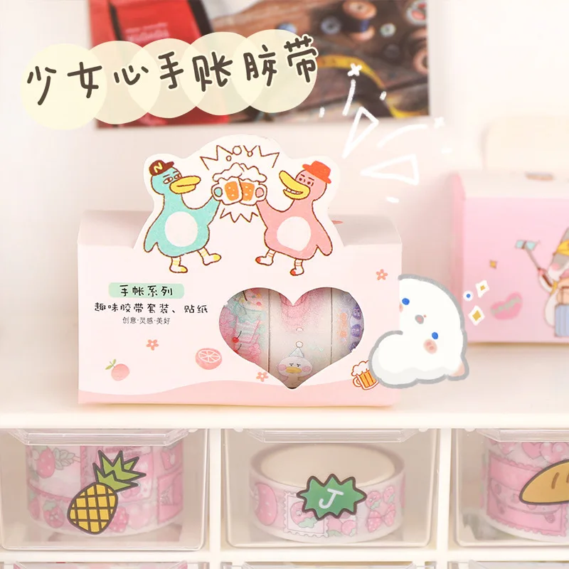 

Милые стикеры Washi на ленте, украшение «сделай сам», женская модель, офисные принадлежности, корейские канцелярские принадлежности