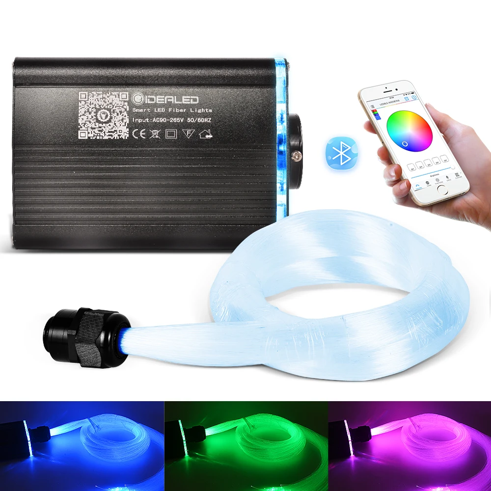 Smart APP control Optic Fiber Lights RGBW Starry Sky Effect Ceiling Light 2-5m Optical Cable available Car Decoration | Лампы и