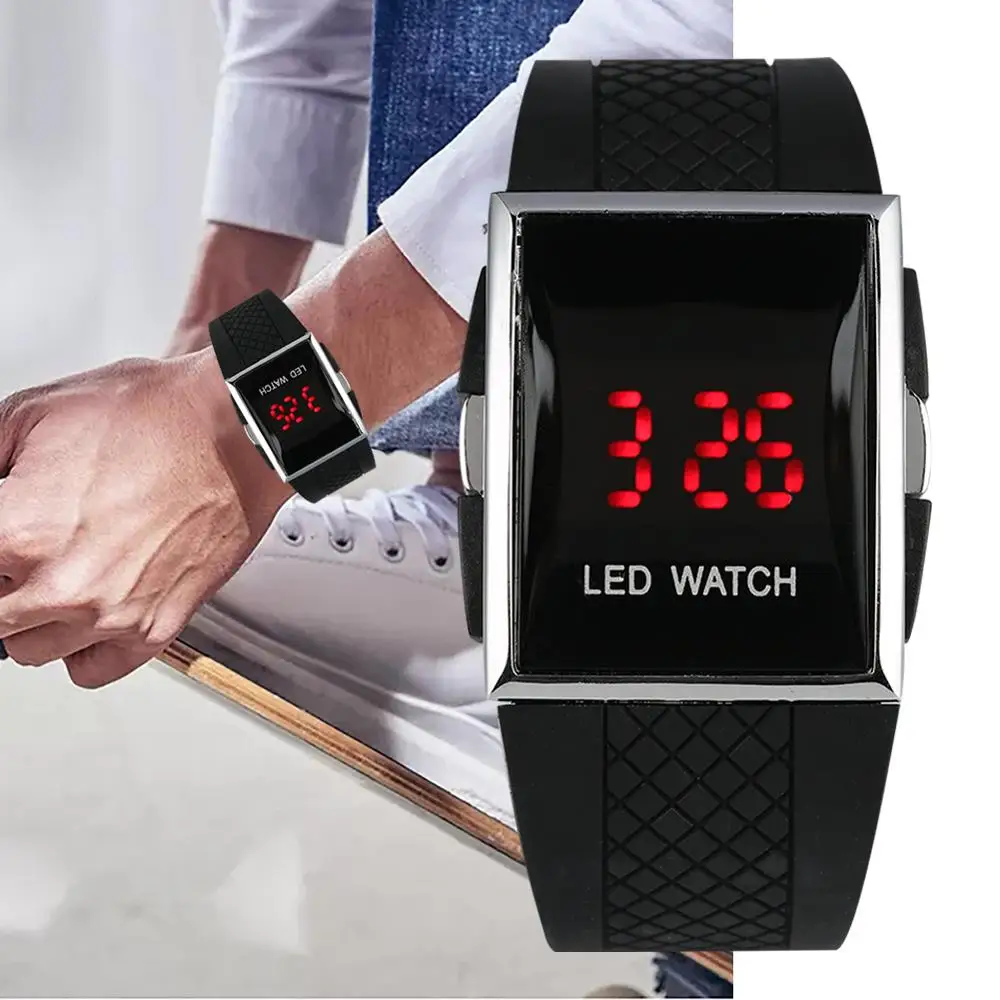 Мужские часы светодиодные модные повседневные спортивные наручные с