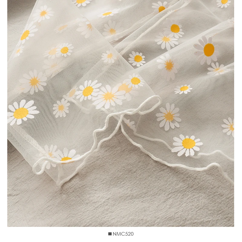 

Women Fashion Slim Loose Sun-proof Mesh Daisy Flowers Print Chiffon Blouse Lady Sweet Casual Top Girls Elegant Daily Basic Shirt