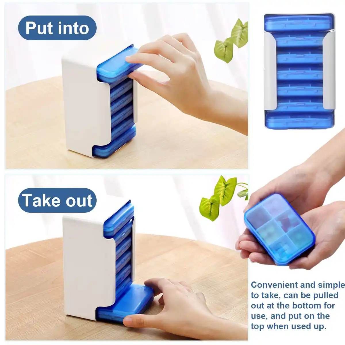 

6 Grids 7 Days Weekly Pill Box Case Medicine Tablet Dispenser Organizer Pill Box Splitters Pill Storage Organizer Container