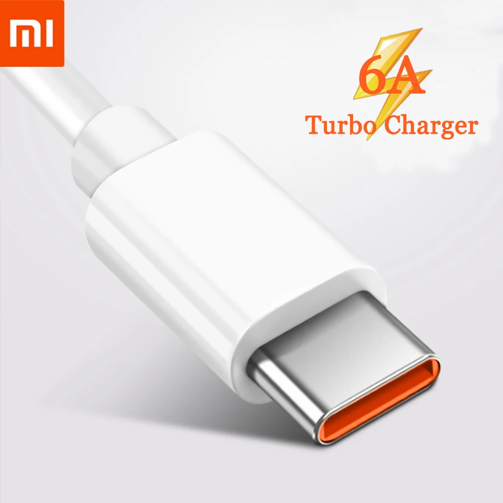 Оригинальный зарядный кабель Xiaomi 6A Turbo USB Type-C 1/1 5/2 м для Poco M3 X3 NFC Mi 11 10 Pro Black Shark 3 Redmi
