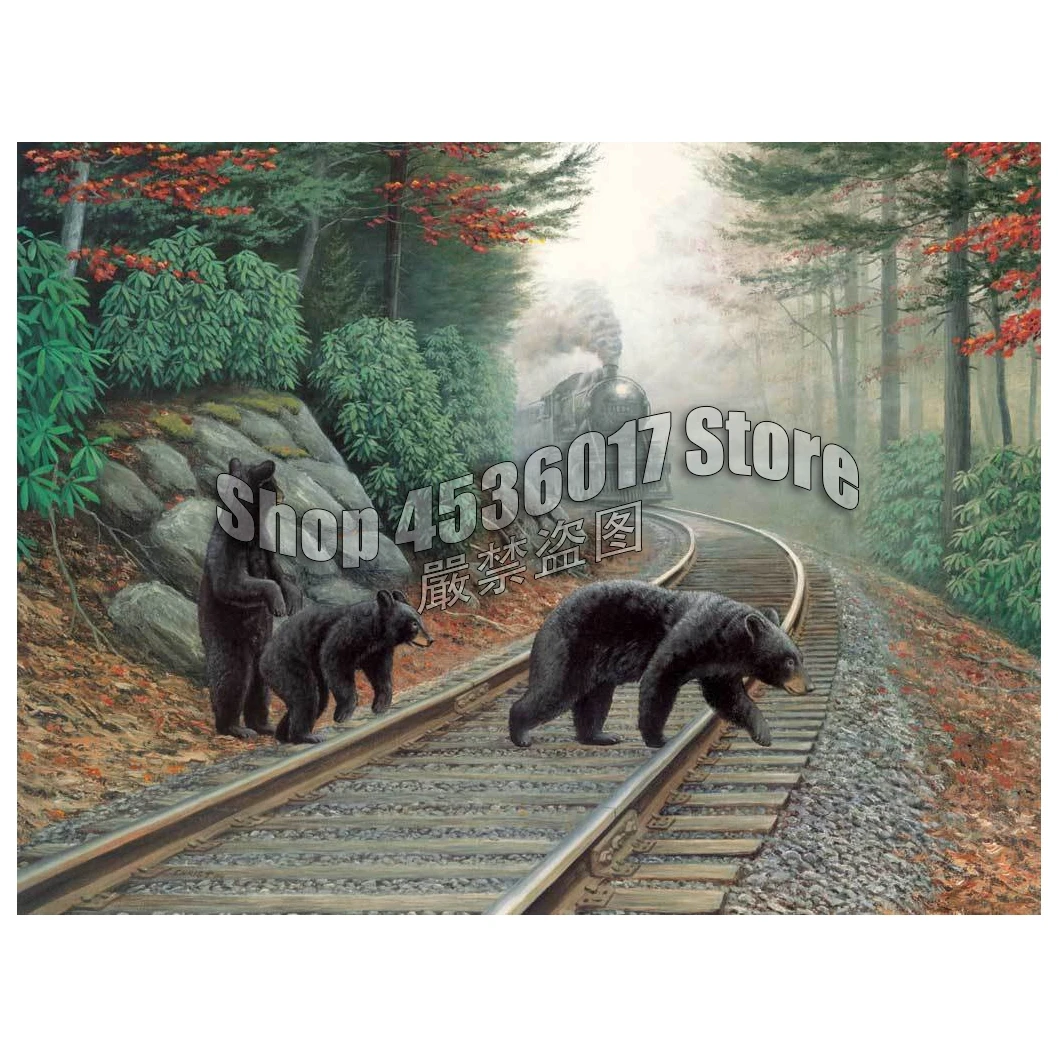 

Bear Tracks 5d Diy Diamond Mosaic Diamond Painting Cross Stitch Diamond Embroidery Trains & Locomotive Rhinestone Decoration
