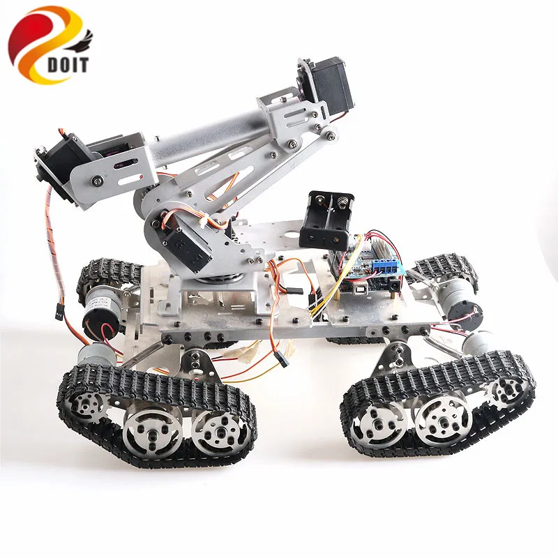 SZDOIT Wi Fi/Bluetooth/Управление ручкой Металл 6DOF RC рука робота + TS400 гусеничный Танк шасси