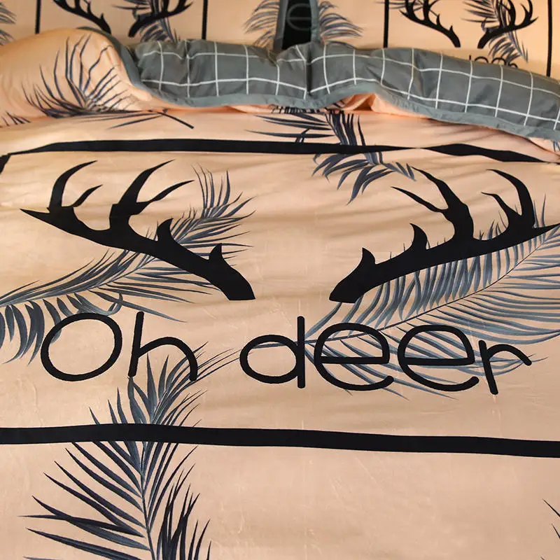 Роскошные комплекты постельного белья с крепкими рогами бежевый комплект теплое