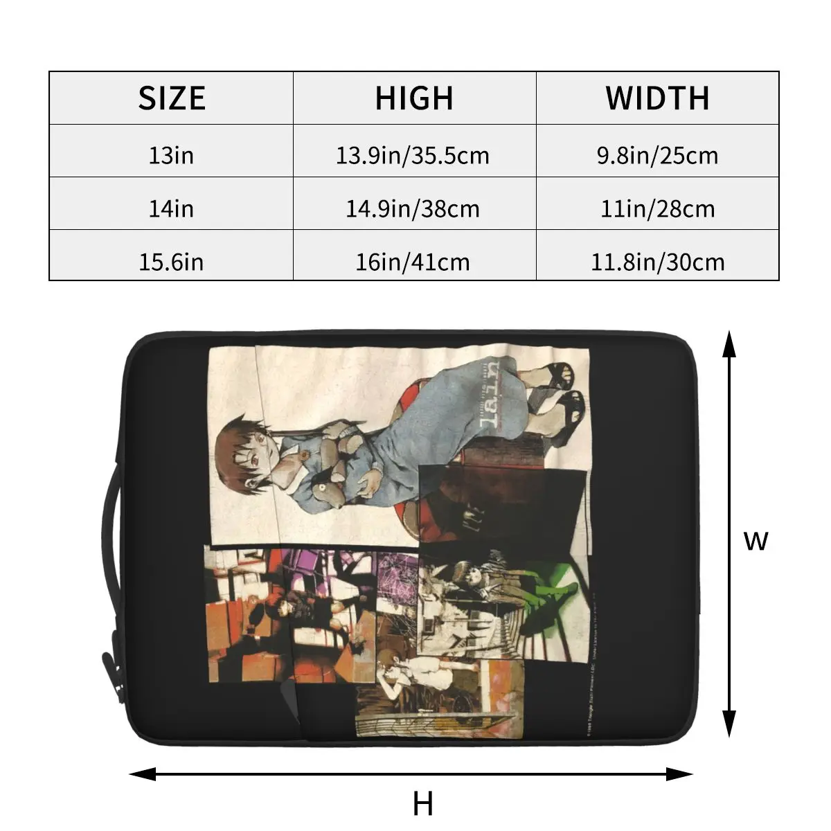 

Original Serial Experiments Lain Waterproof laptop bag 13 14 15 inch. Laptop bag protective cover for briefcase.