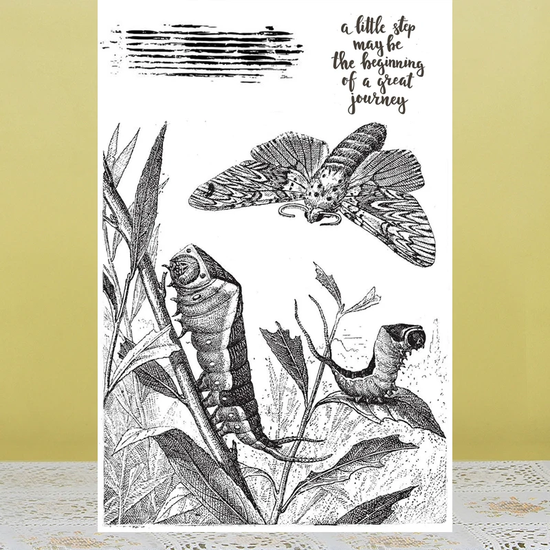 

Metamorphosis Butterfly Stamp/Seal for DIY Scrapbooking/Photo Album Decorative Card Making Clear Stamps / Seamless Stamp