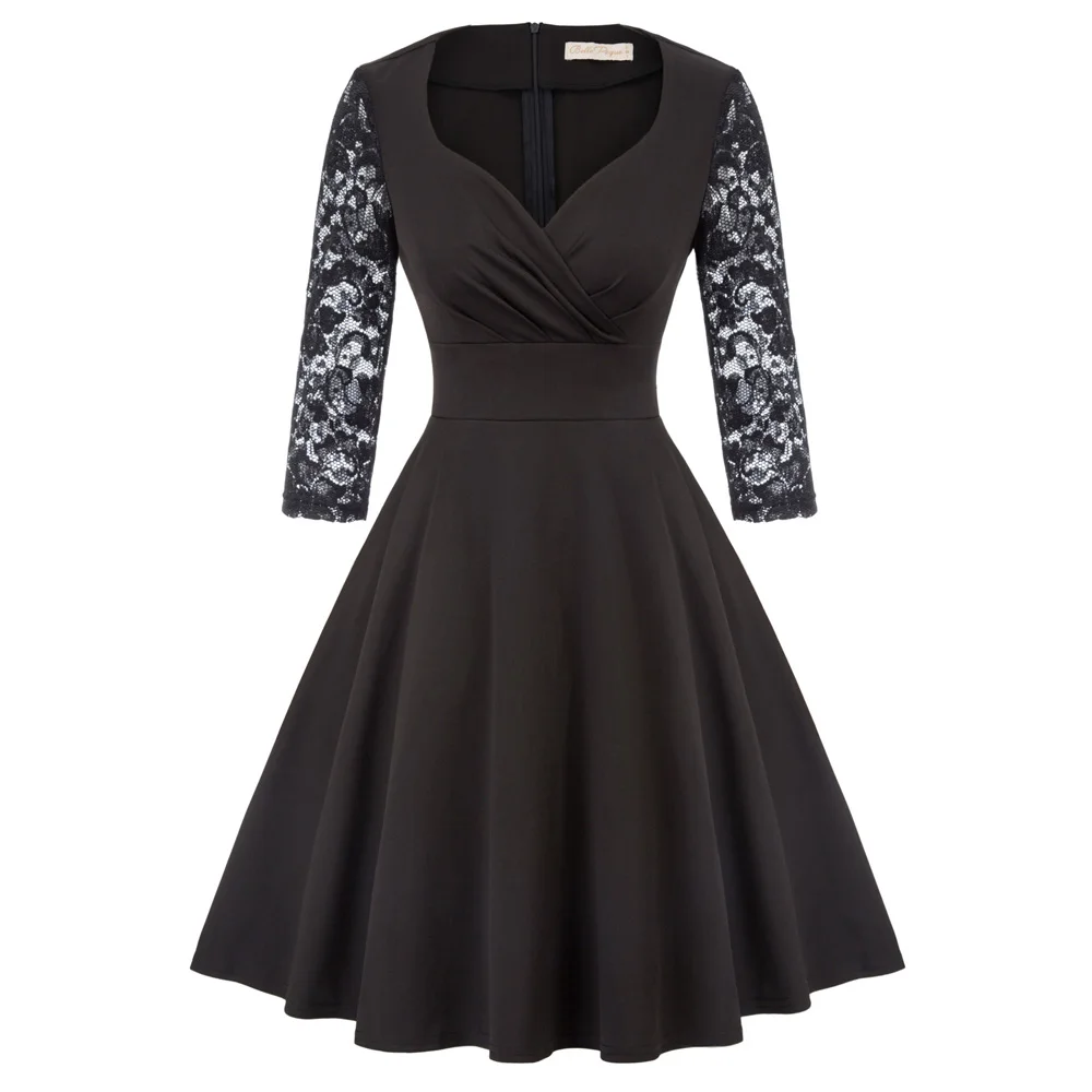 BP женское платье 3/4 кружевные платья с длинными рукавами v-образным вырезом