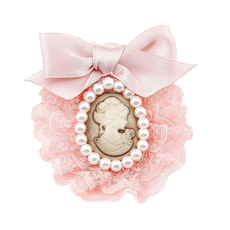 Женская кружевная брошь в форме головы принцессы из высококачественной ткани