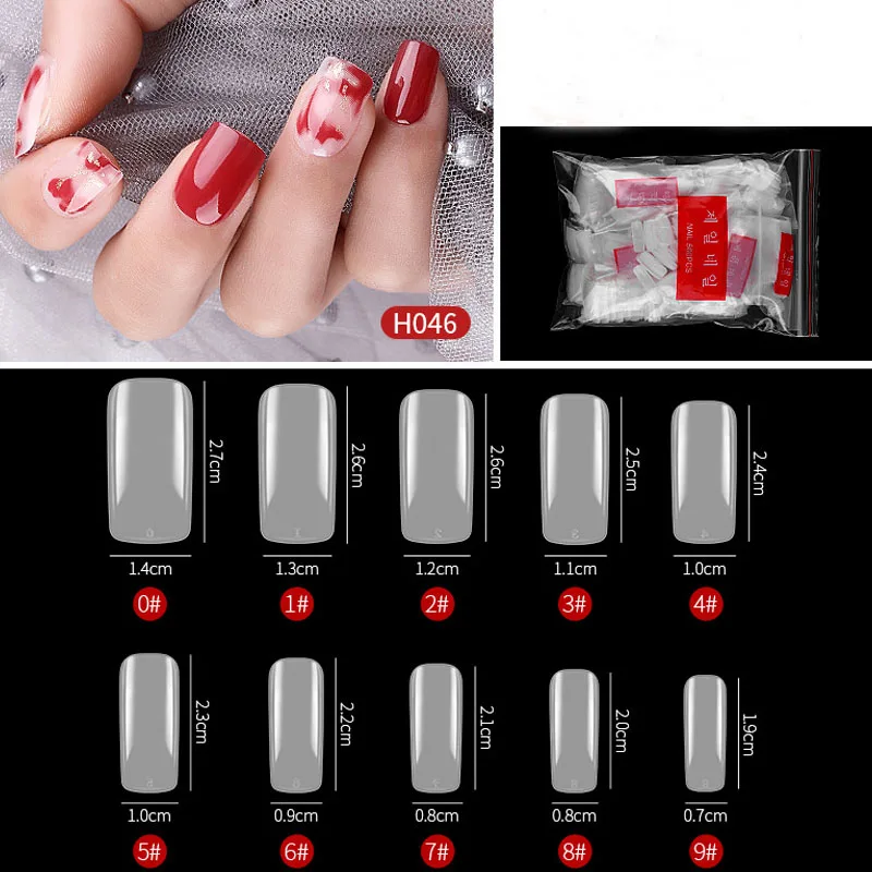 

500pcs Fakes Nails Clear/Natural Soft Gel Full Cover Nail Tips Extension Stiletto Coffin Faux Ongles Professional Press On Nails