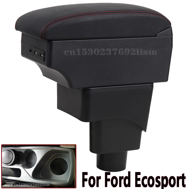 

Для FORD EcoSport подлокотники модифицированные детали интерьера ящик для хранения 3USB светодиодный Простая установка автомобильный подлокотник