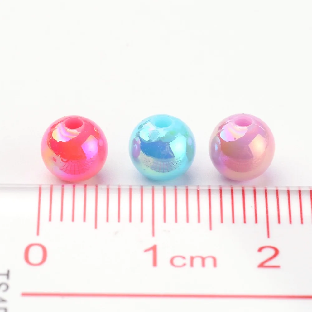 

100pcs 6mm Opaque Acrylic Mixed Color Round Beads for Name Bracelets & Jewelry Making, Hole: 1mm
