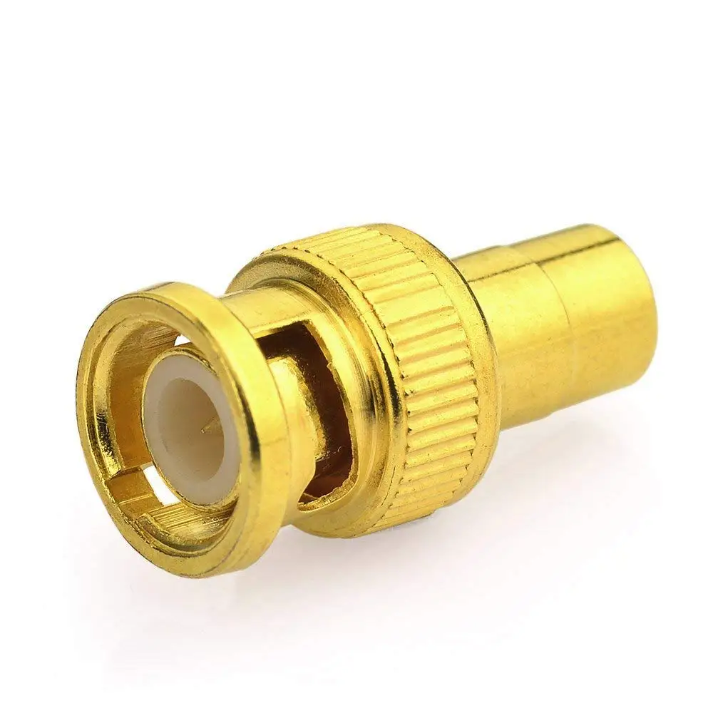 

2Pcs/Lot BNC-RCA Adapter Connector Glod-plated BNC Male Plug to RCA Female Jack Straight Pin Connector