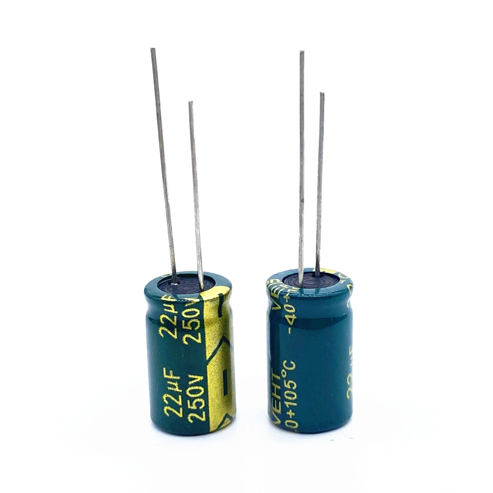 

6pcs/lot high frequency low impedance 250v 22UF aluminum electrolytic capacitor size 10*17 22UF 20%