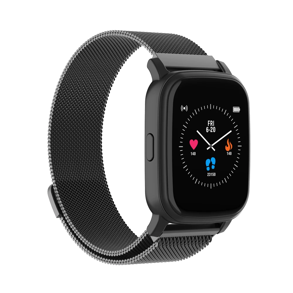BlackSteel Новинка SENBONO полный сенсорный экран Смарт-часы водонепроницаемые Bluetooth спортивные фитнес-трекер Мужские Женские умные часы для IOS Android - Цвет: BlackSteel