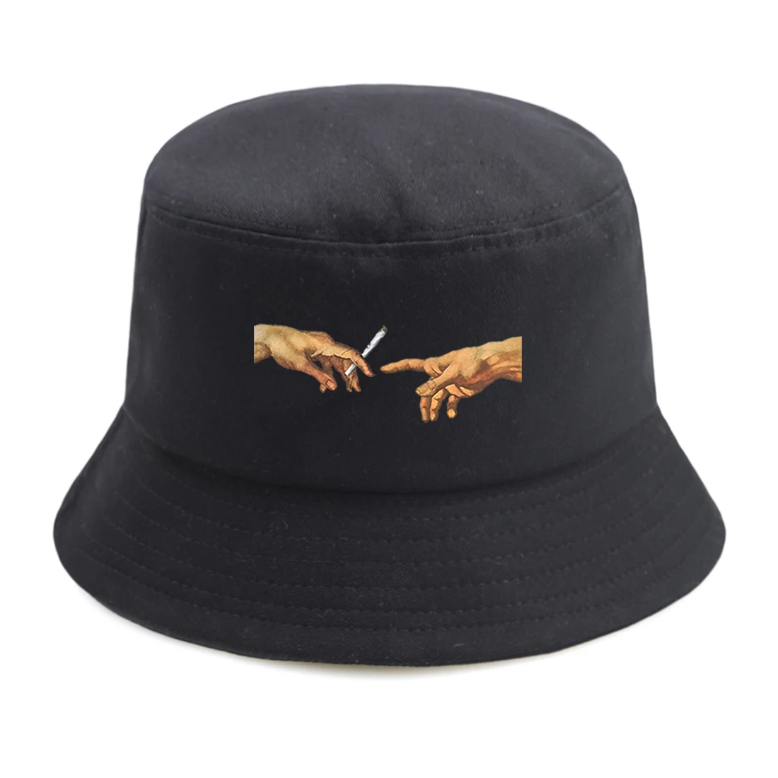 MICHELANGELO Funny Print Bucket Caps Summer Foldable Sunscreen Fisherman's Panama Hats 2020 Man Woman Causal Hip Hop Buckets Hat