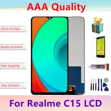 Original 6.5 For Realme C15 RMX2180 LCD Display Touch Screen Assembly With Frame