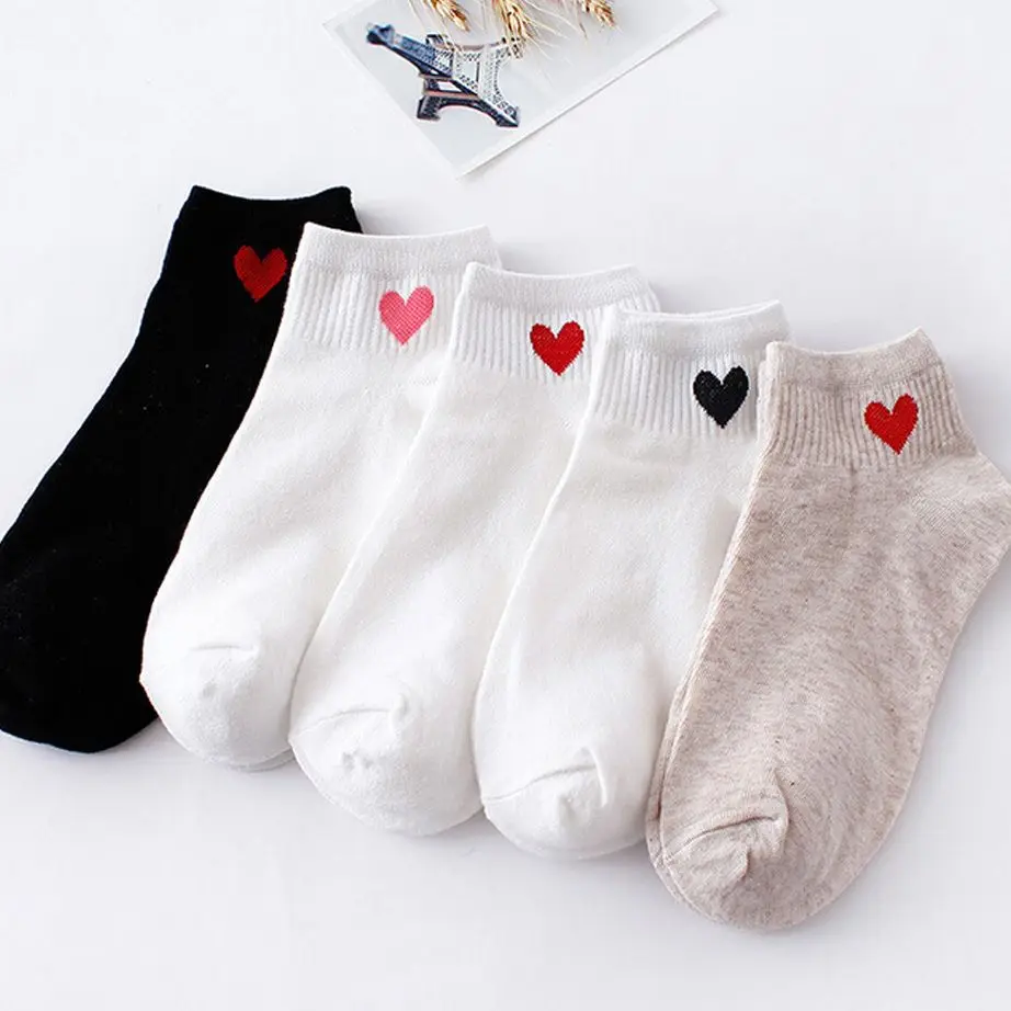 

Chamsgend Vrouwen Liefde Kleuraanpassing Ademende Sokken Koreaanse Sokken Casual Comfort Sokken