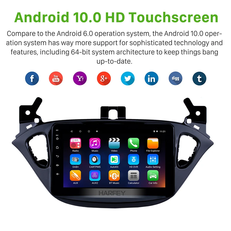 Harfey 8 &quotAndroid 10 0 автомобильный стерео GPS плеер для Opel Corsa 2015 2016 2019/Opel Adam 2013 Поддержка