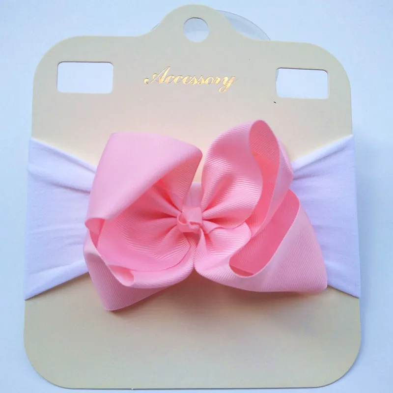 2020 New Bow Hairband Child Hair Accessories Infant Baby Headband Headdress Flower Large Elastic Soft Nylon Hair Band cute baby infant flower elastic headband foot flower elastic hair band accessories 20 sets per lot