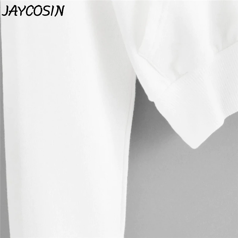 Осенне-зимний Женский свитшот JAYCOSIN повседневный однотонный короткий на молнии с