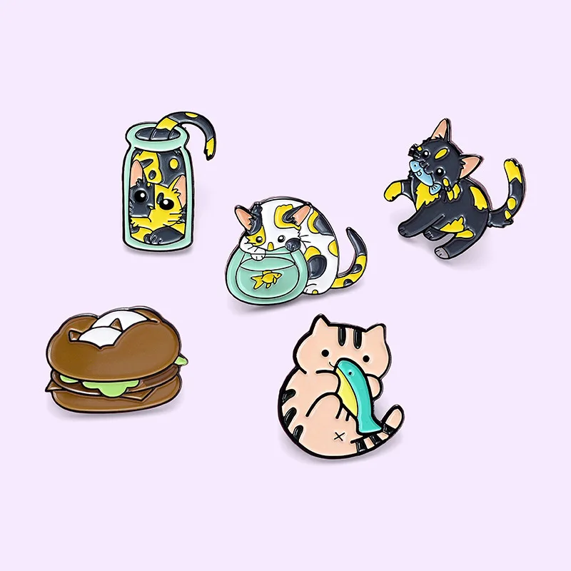 Креативная эмалированная брошь из сплава с изображением мультяшного животного