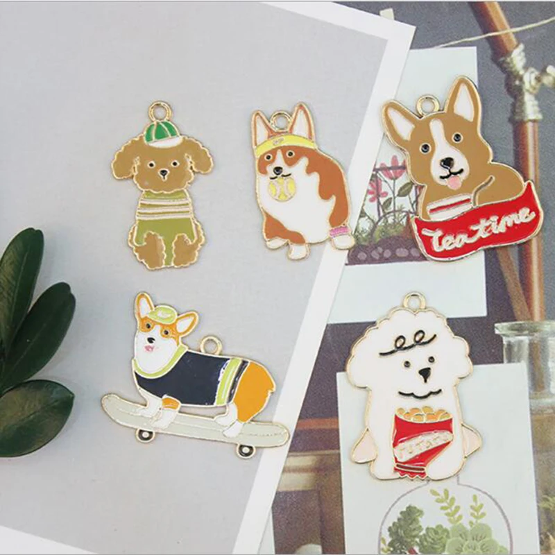 2 шт./лот мультяшный милый вельш корги кулон брелок аксессуары очаровательный