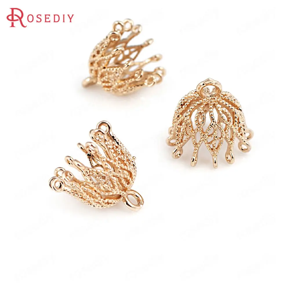 (D112) круглые и овальные шармы с круглыми овальными шариками 24 к цвета шампанского