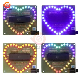 Набор для самостоятельной сборки, набор из 32 светодиодов в форме сердца, мигающий музыкальный подарок на день рождения, электронные забавные детали