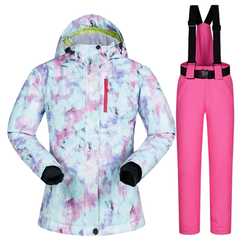 

Женский лыжный комплект, куртка для сноуборда, непромокаемые зимние штаны, ветрозащитный, теплый, лыжный костюм, Утепленная зимняя одежда, ...
