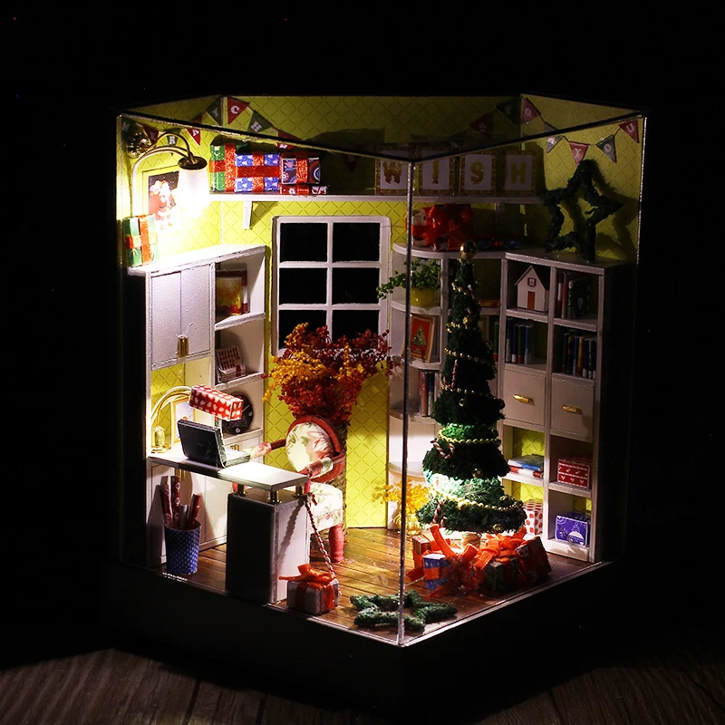 Набор для кукольного домика сделай сам с мебелью миниатюрный деревянный домик