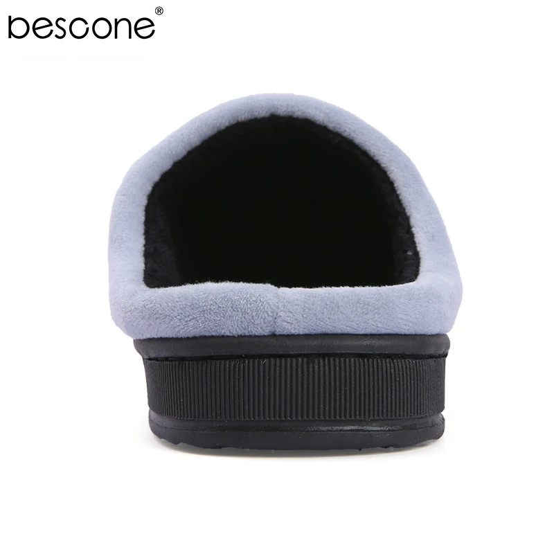 BESCONE/зимние мужские тапочки теплая хлопковая домашняя Нескользящая простая