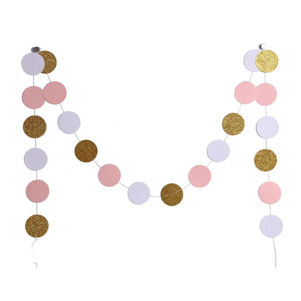 Высокое качество блестящие круглые гирлянды в горошек баннеры вечерние Декор