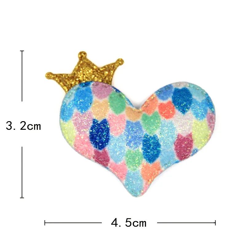 10 шт. разноцветные нашивки в форме сердца с короной для детской одежды сделай сам