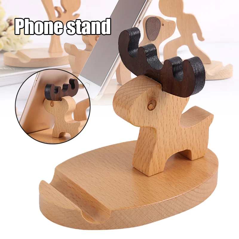 Деревянная подставка для мобильного телефона инновационная мультяшная форма