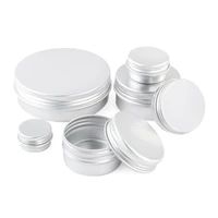 10pcs 15g 20g 30g 50g 100g empty silver aluminum tins cans screw top round candle spice tins cans with screw lid containers