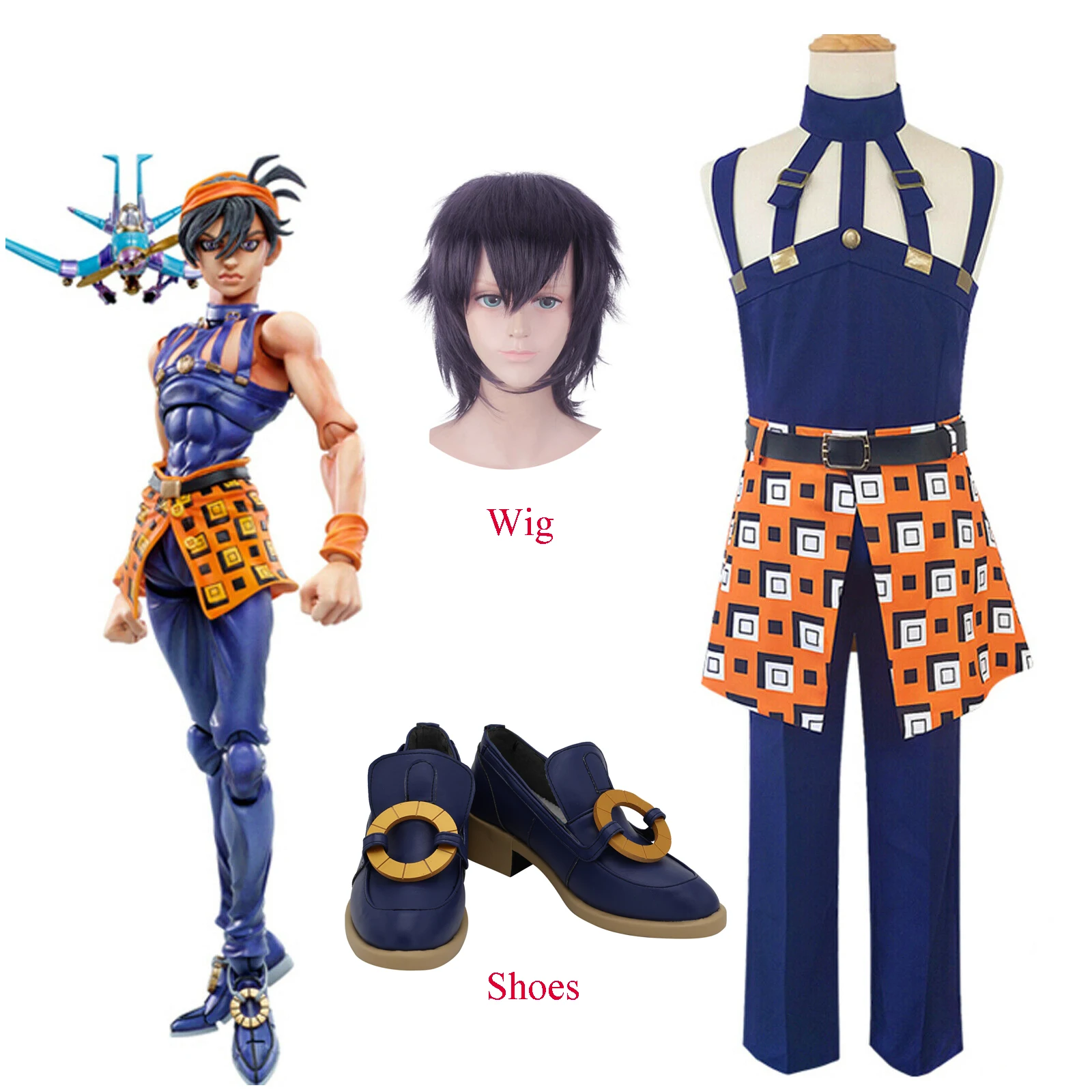 

Anime JOJO Bizarre Adventure Narancia Ghirga Cosplay Costume Uniforms Men Women Cosplay Outfit Dress Halloween Party Costumes