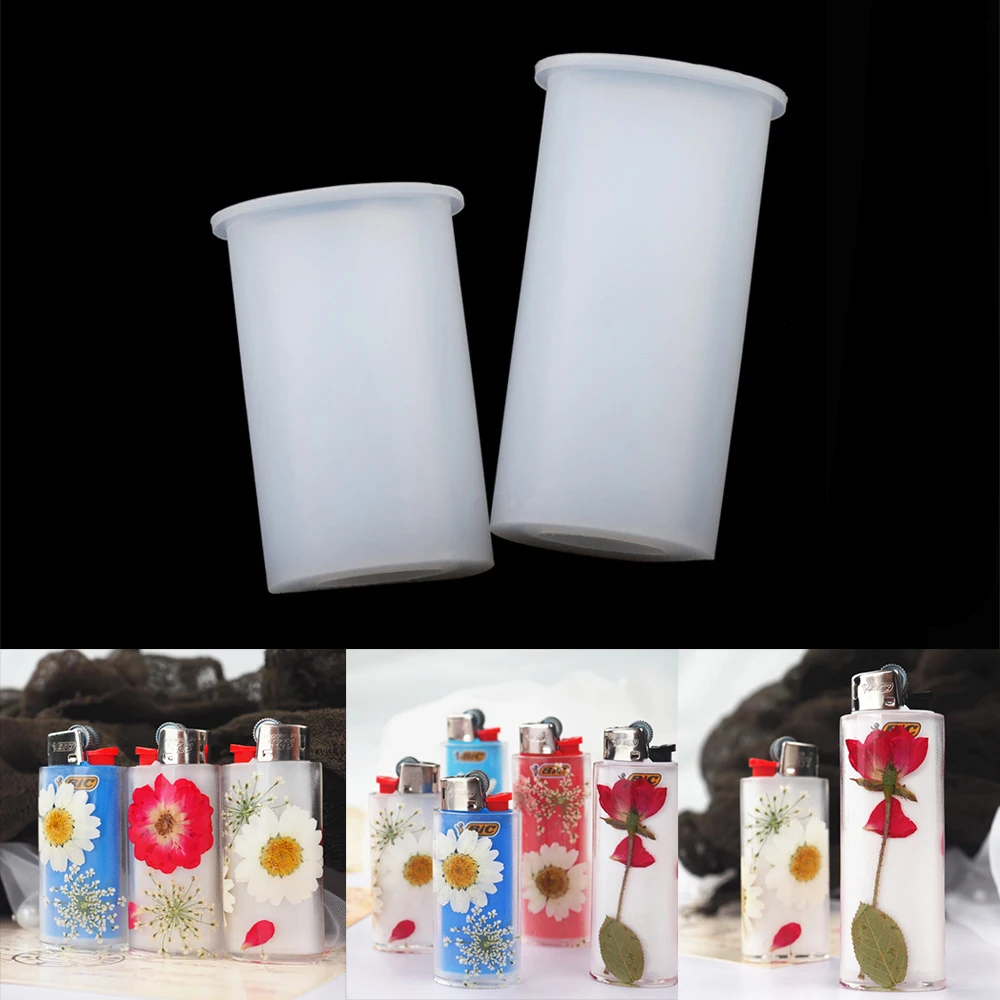 

2Pcs Cigarette Lighter Cover Epoxy Resin Mold Lighter Punch Protective Silicone Mold for DIY Crafts Tool for BiC J3 J5 Lighter