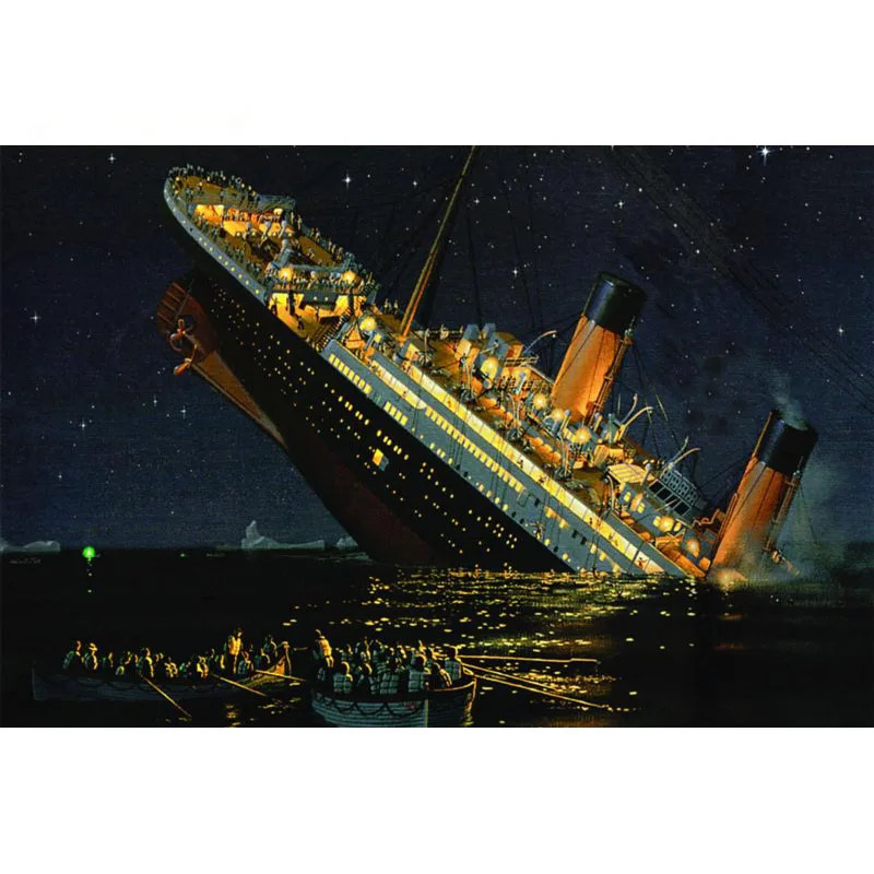 Декор для гостиной плакат на холсте Титаник морская ночь 27x40 см настенный | Дом и